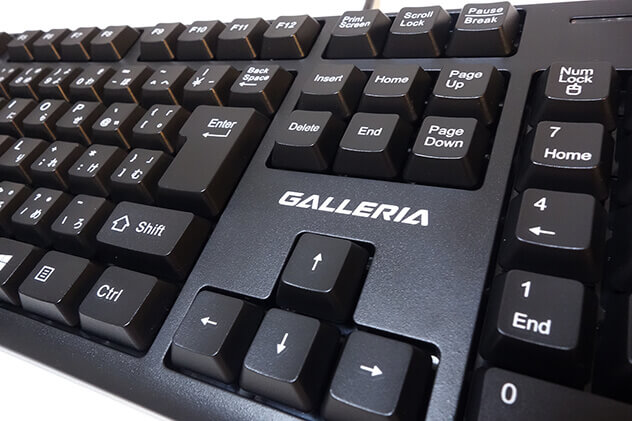 GALLERIA Gaming Keyboard のキー配列