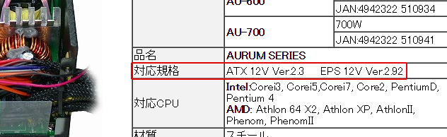 FSP製電源 AURUM （オーラム）シリーズの対応規格をチェック