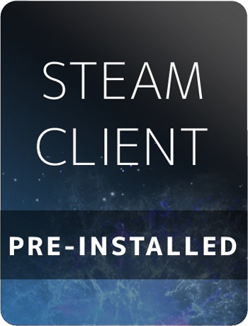 GALLERIAに貼られるSTEAM CLIENTシール