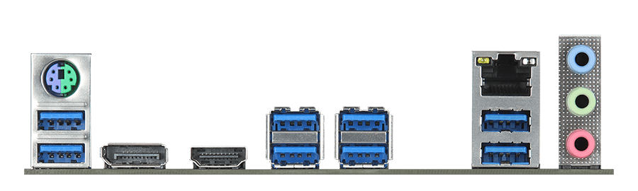 ASRock X570 Phantom Gaming 4 バックパネルインターフェース