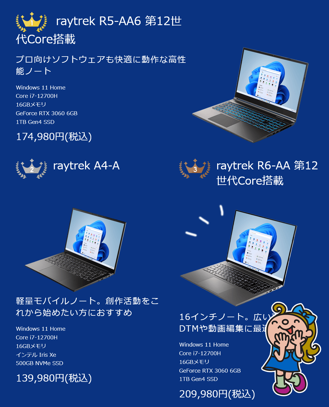 ノートパソコンおすすめランキングで3位