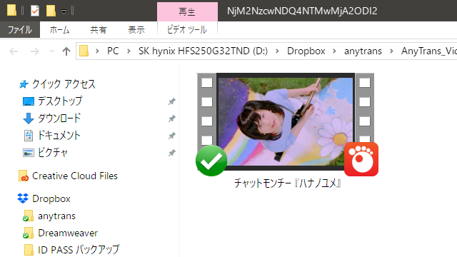 「AnyTrans_VideoDownload」というフォルダが自動生成される