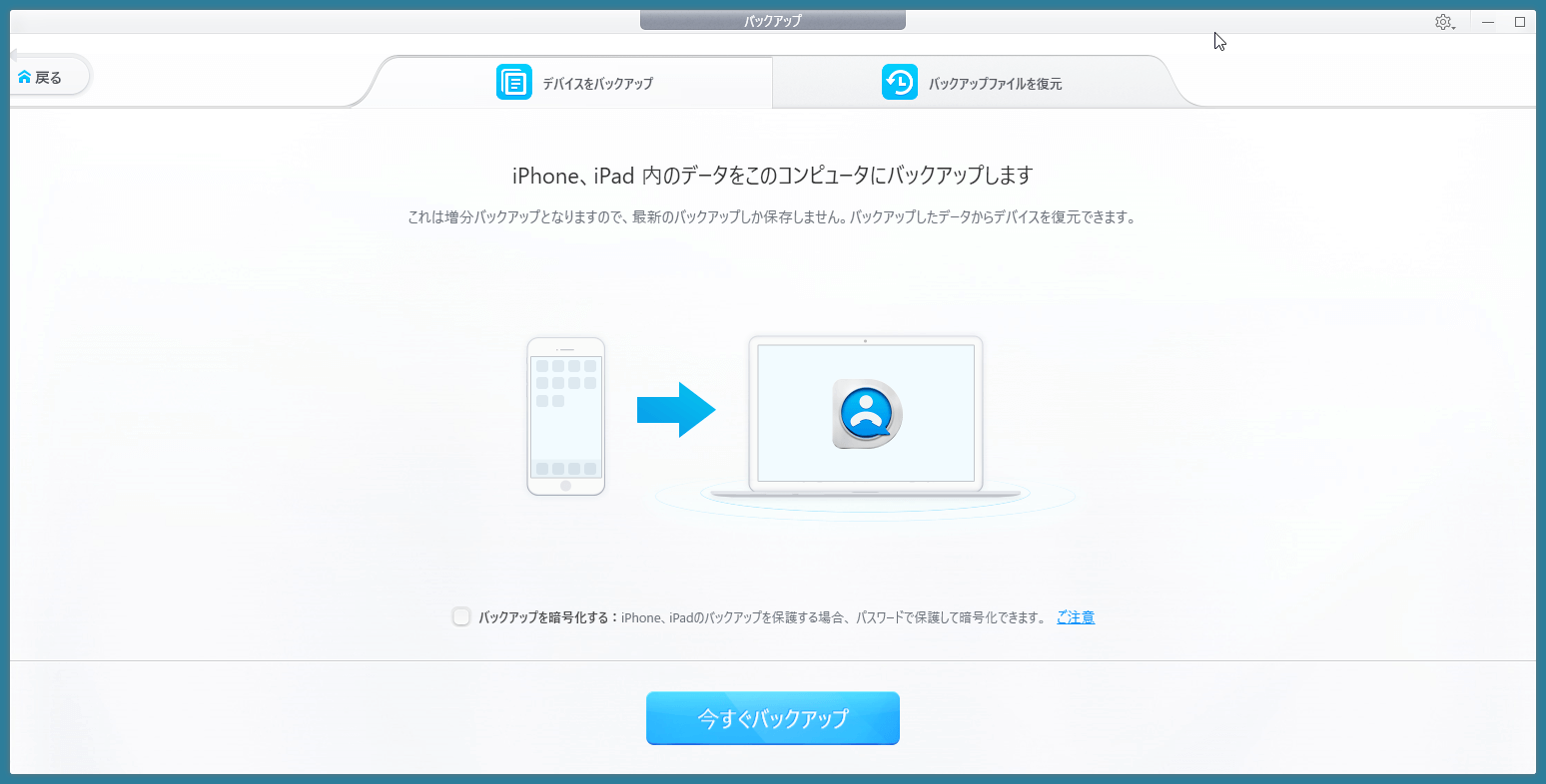 バックアップ所用時間の目安は15分～25分